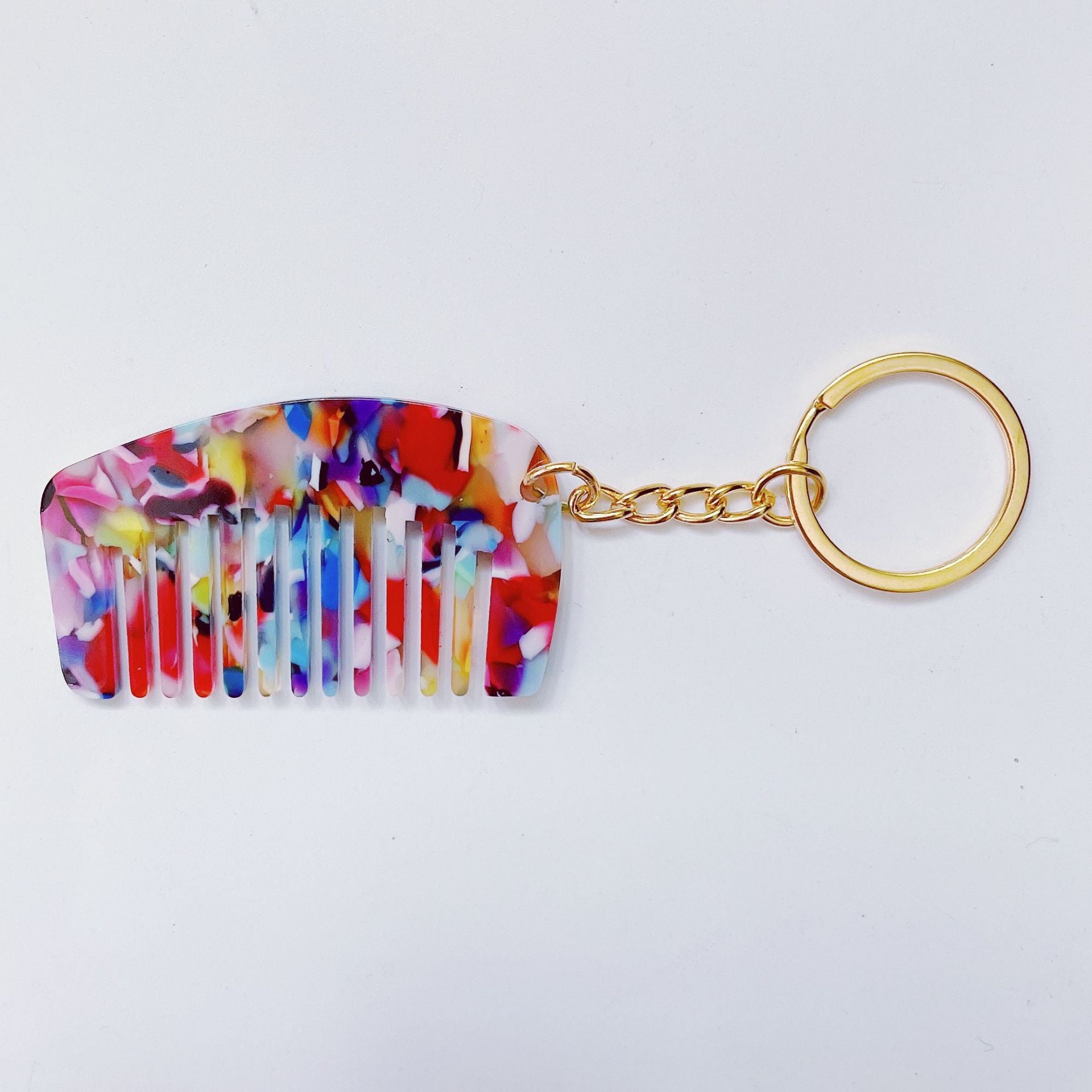 Wholesale Acetate Sheet Mini Comb Keychain